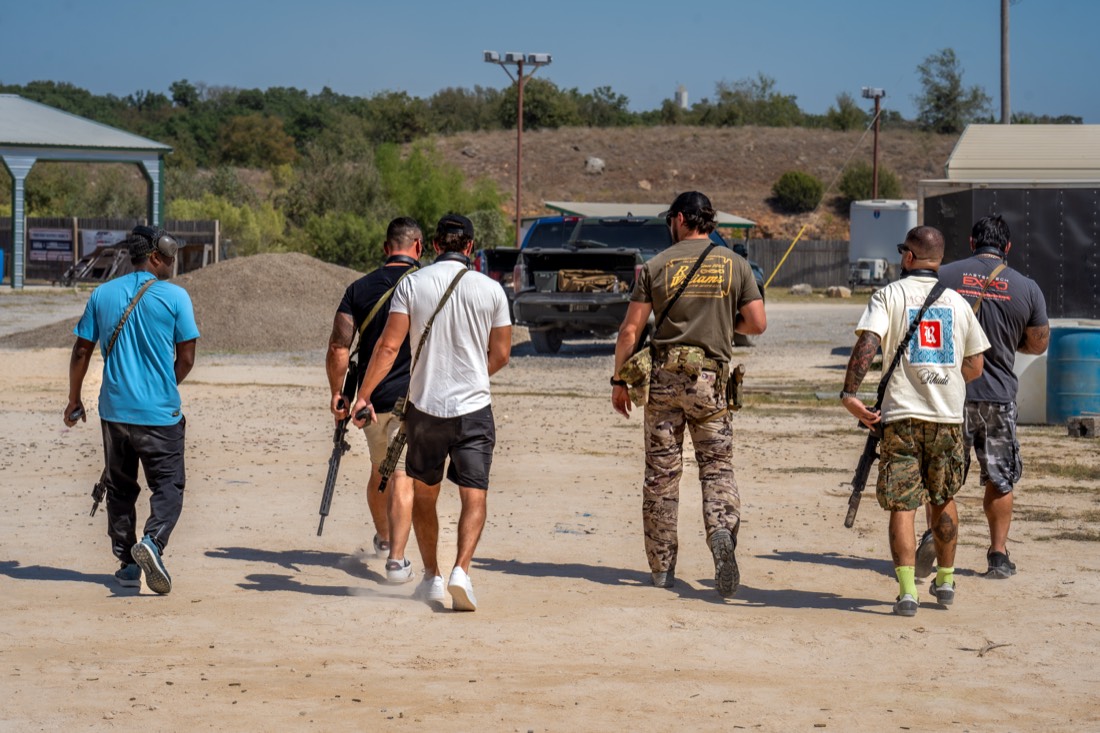 Corporate group at a private tactical team building experience near Houston